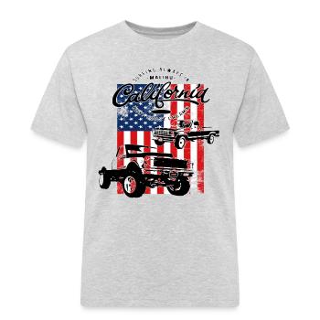 Muscle Car Pick Up USA Retro - T-shirt Workwear homme - gris chiné - Devant - AI Model Male 185 dark (185cm)