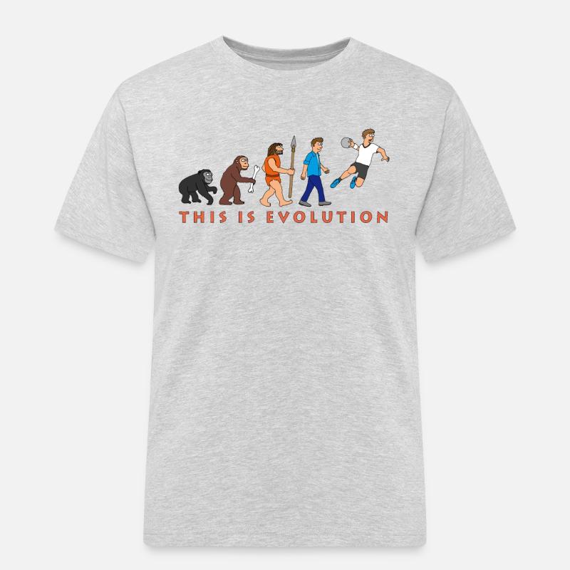 evolution_handball_comic_122012_c - Men's Workwear T-Shirt - heather grey