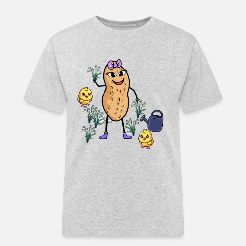 Peanut Spring Easter Chick Snowdrop - Men's Workwear T-Shirt - heather grey