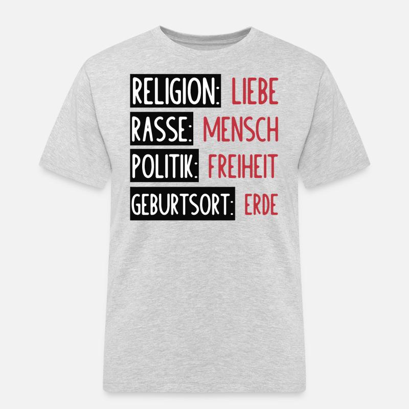 Statement - Keine Trennung oder Spaltung - Männer Workwear T-Shirt - Grau meliert
