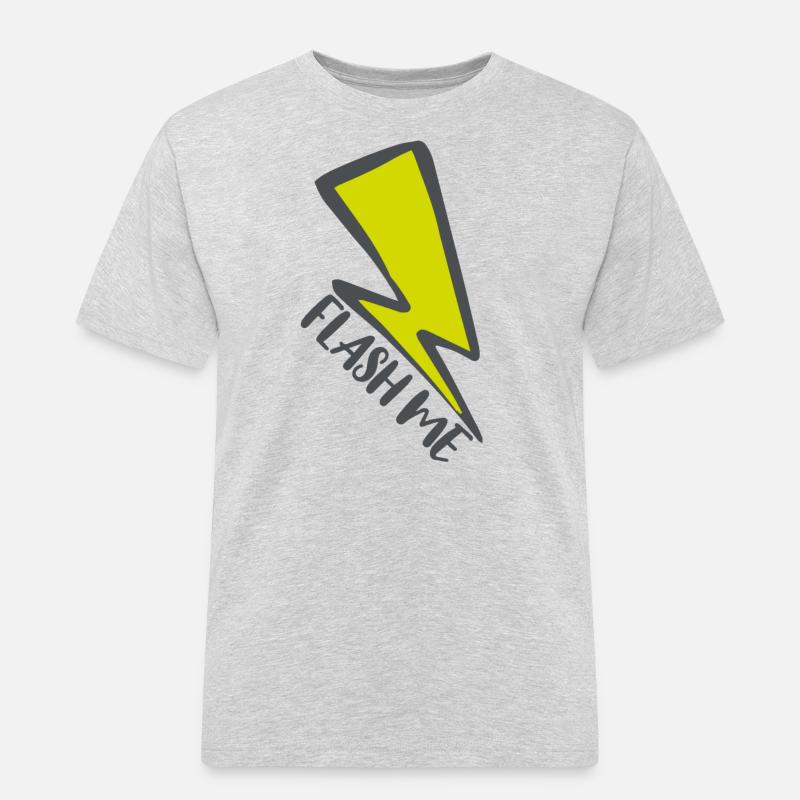Blitz Spruch - Männer Workwear T-Shirt - Grau meliert