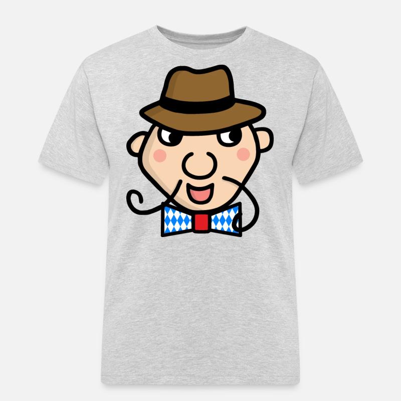 Bayer mit Fliege - Männer Workwear T-Shirt - Grau meliert