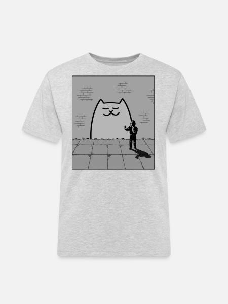 Schläfrige Katze - Männer Workwear T-Shirt - Grau meliert