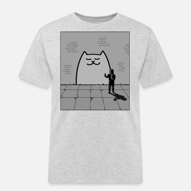 Schläfrige Katze - Männer Workwear T-Shirt - Grau meliert