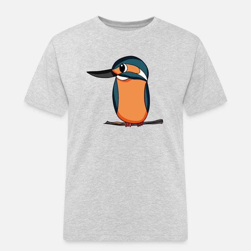 Eisvogel Blauer Vogel - Männer Workwear T-Shirt - Grau meliert