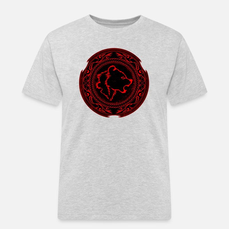 Wikinger Berserker Bär - Männer Workwear T-Shirt - Grau meliert