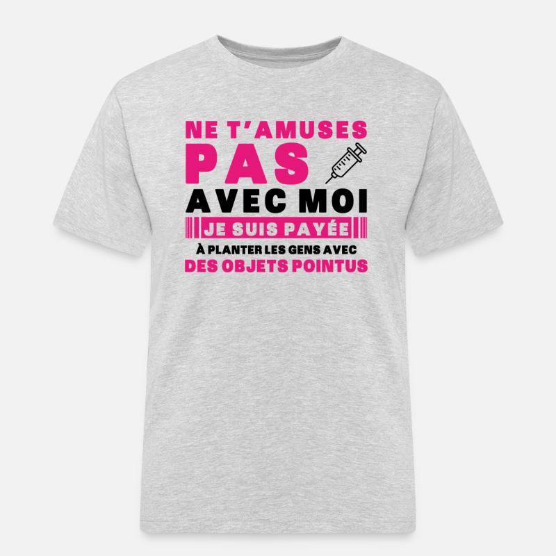 Krankenschwester Humor Geschenkidee Bluttest - Männer Workwear T-Shirt - Grau meliert