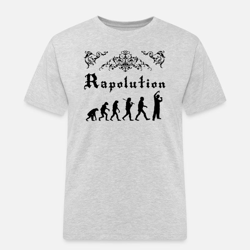Rap Evolution - Männer Workwear T-Shirt - Grau meliert