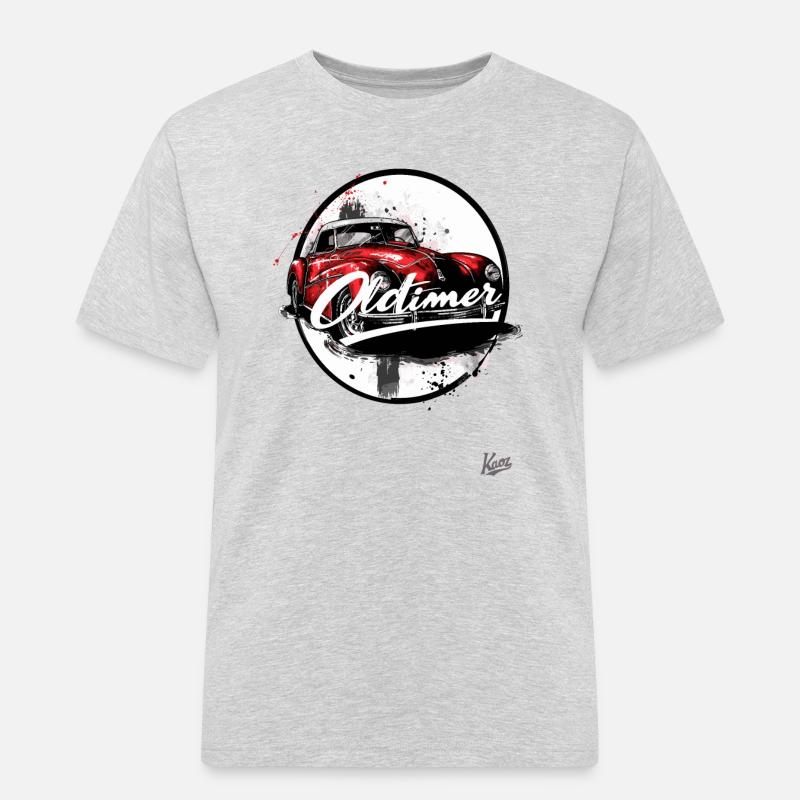 Dieses Auto ist ein Oldtimer - Männer Workwear T-Shirt - Grau meliert