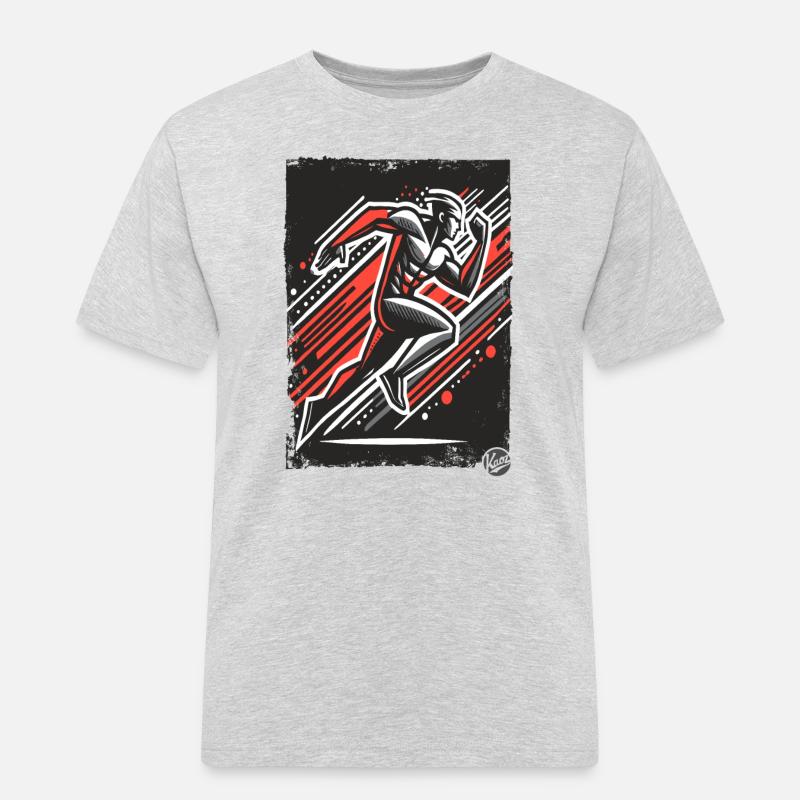Dynamischer Läufer - Männer Workwear T-Shirt - Grau meliert