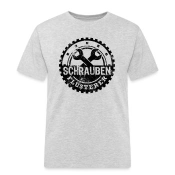 Schrauben Flüsterer Schrauber Mechaniker Kfz - Männer Workwear T-Shirt - Grau meliert - Vorne - AI Model Male 185 dark (185cm)