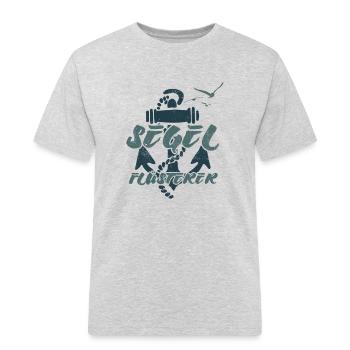 Segel Flüsterer - Segler Geschenk - Männer Workwear T-Shirt - Grau meliert - Vorne - AI Model Male 185 dark (185cm)
