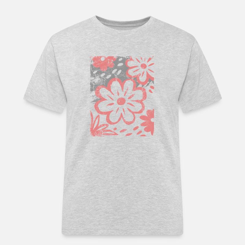 Blumen - Frühling - Sommer - Spruch - Männer Workwear T-Shirt - Grau meliert
