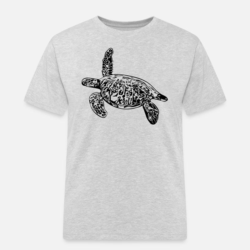 Schildkröte - Vector Design - Männer Workwear T-Shirt - Grau meliert