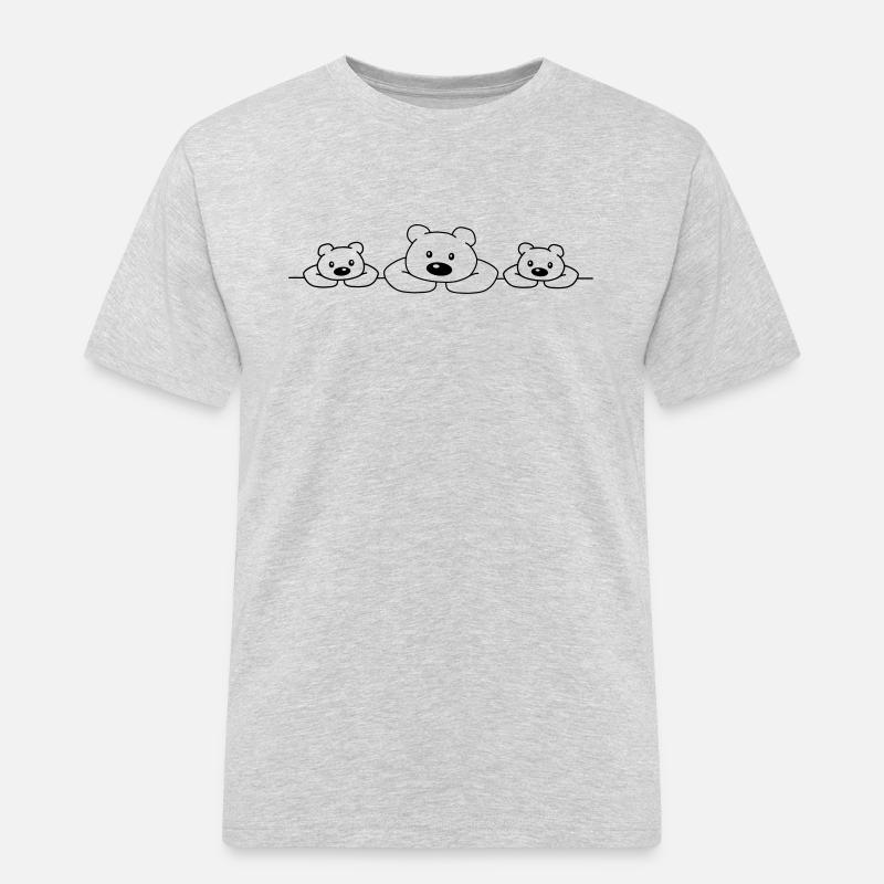 3 Bears - Männer Workwear T-Shirt - Grau meliert