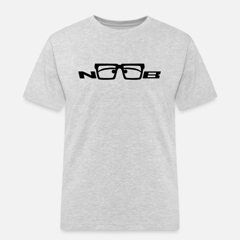 Noob Glasses Face Comic Nerd - Männer Workwear T-Shirt - Grau meliert