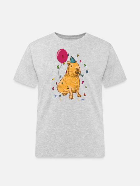 Capybara Birthday - Men's Workwear T-Shirt - heather grey