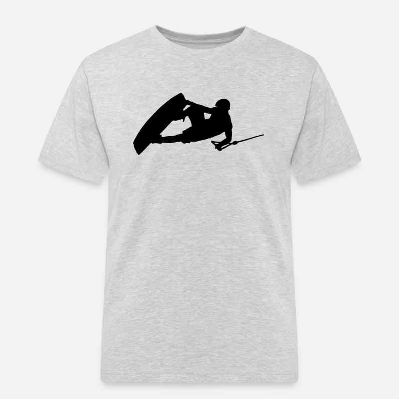 wakeboarder_03 - Männer Workwear T-Shirt - Grau meliert