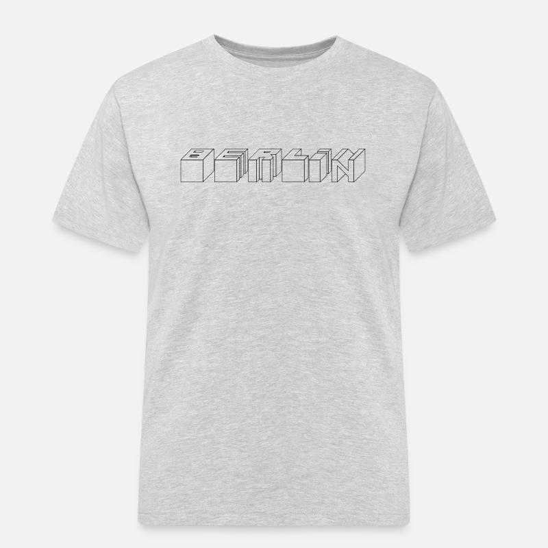 Berlin 3D - Männer Workwear T-Shirt - Grau meliert