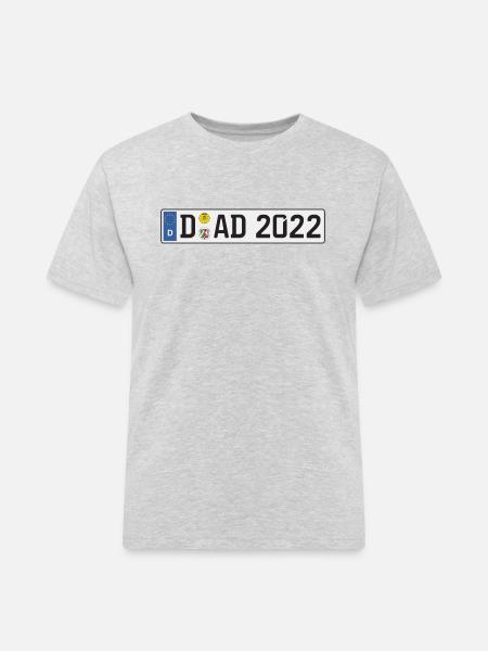 DAD 2022 Auto Kennzeichen Düsseldorf Vater Papa - Männer Workwear T-Shirt - Grau meliert