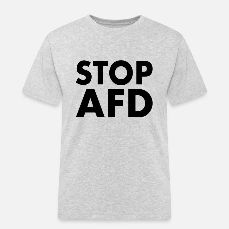 Stop afd - Männer Workwear T-Shirt - Grau meliert