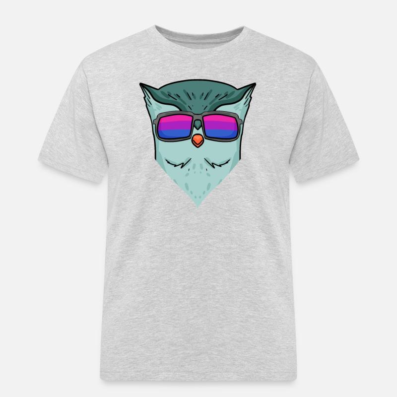 Bisexuell Eule Geschenk - Männer Workwear T-Shirt - Grau meliert