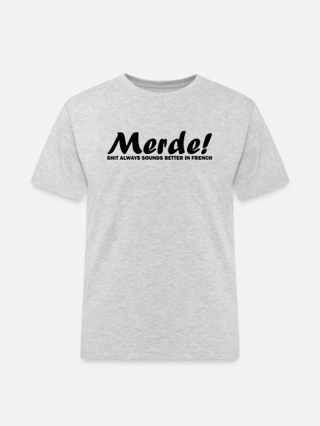 Merde! - Men's Workwear T-Shirt - heather grey