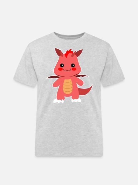 Drache - Männer Workwear T-Shirt - Grau meliert
