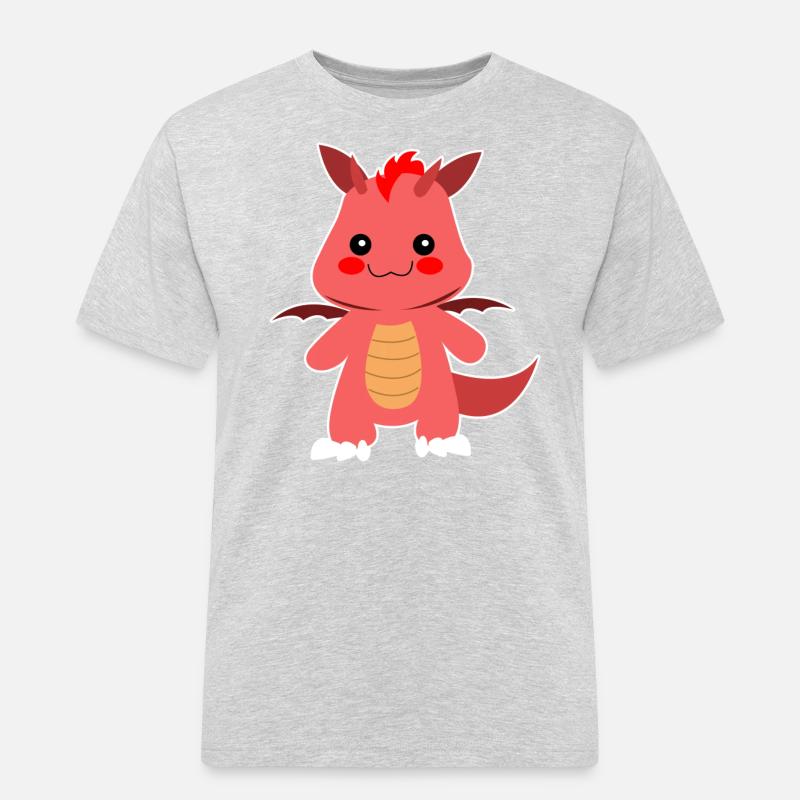 Drache - Männer Workwear T-Shirt - Grau meliert