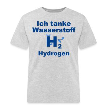Ich tanke Wasserstoff H2 Hydrogen - Männer Workwear T-Shirt - Grau meliert - Vorne - AI Model Male 185 dark (185cm)