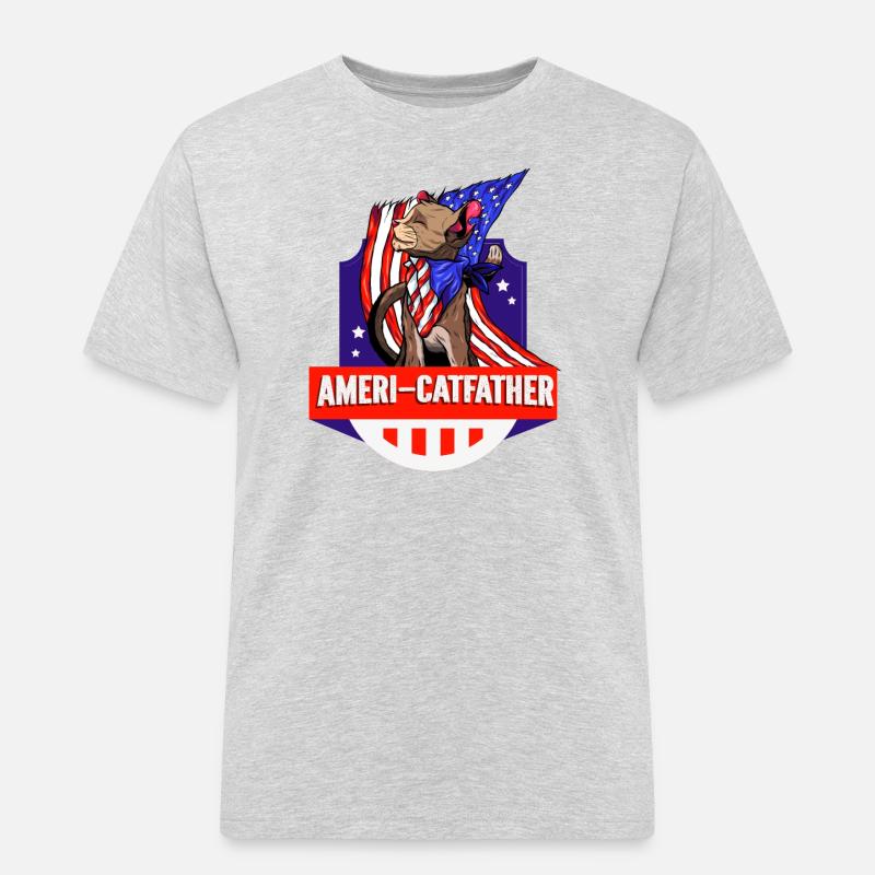 Ameri-catfather July 4 Independence Day - Men's Workwear T-Shirt - heather grey