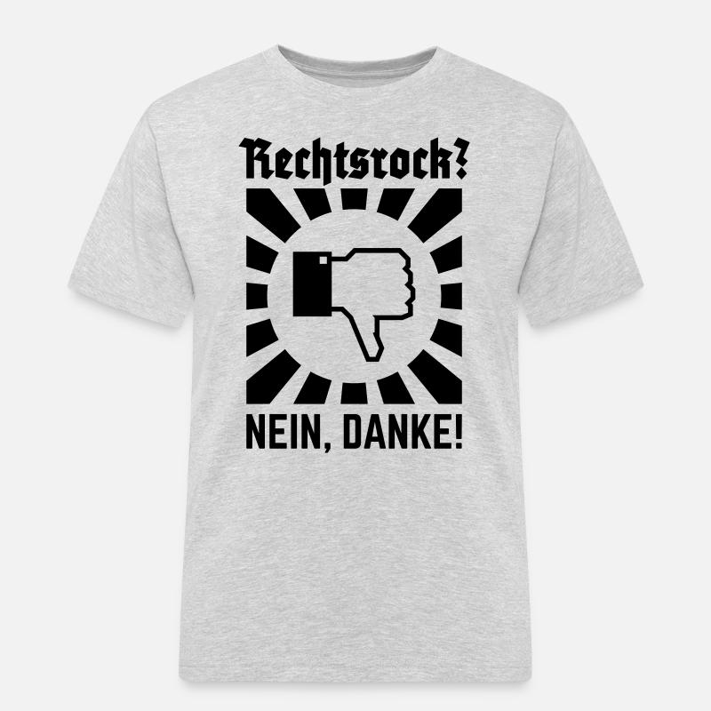 Rechtsrock? Nein, Danke! (Strahlen / Black) - Männer Workwear T-Shirt - Grau meliert