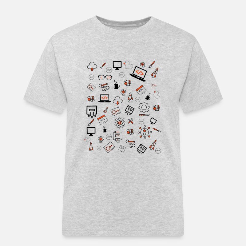 Programmierung von Java-Entwicklern - Männer Workwear T-Shirt - Grau meliert