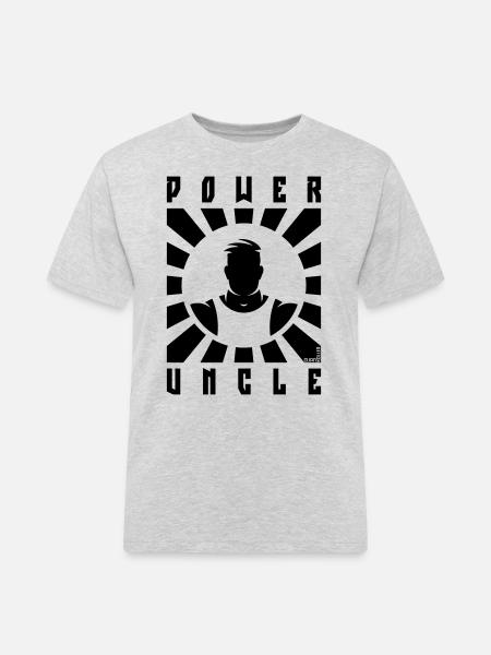 Power Uncle (Rays / Black) - Men's Workwear T-Shirt - heather grey