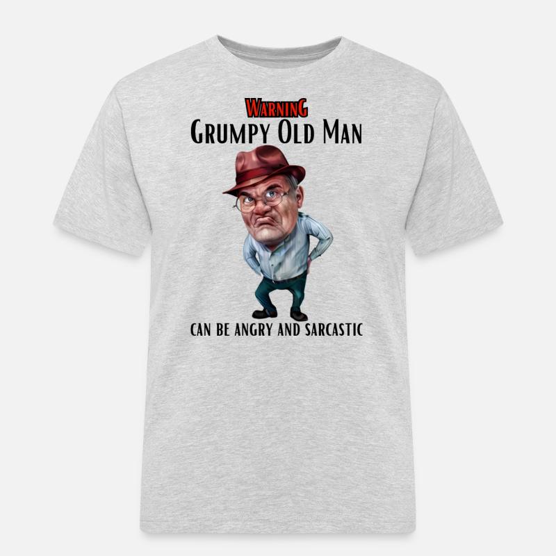 Warning Grumpy Old Man - Men's Workwear T-Shirt - heather grey