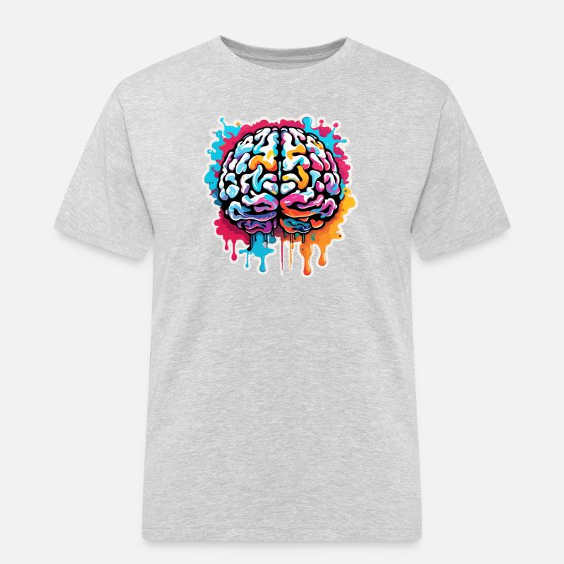 Brain / Knowledge / Intelligence / Clever / Thinking - Men's Workwear T-Shirt - heather grey