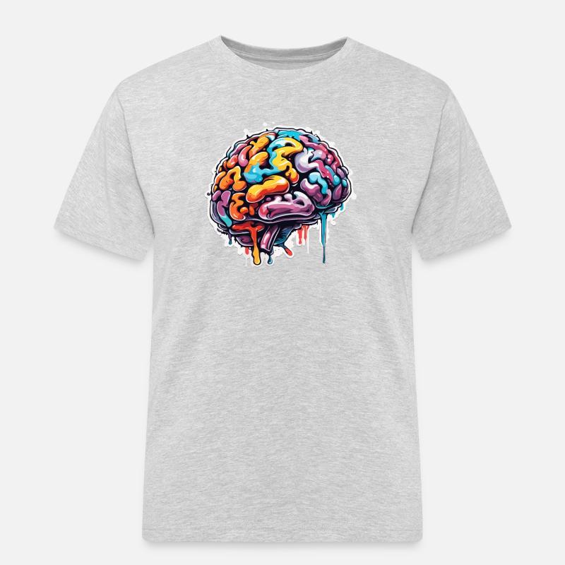 Brain / Knowledge / Intelligence / Smart / Thinking - Men's Workwear T-Shirt - heather grey