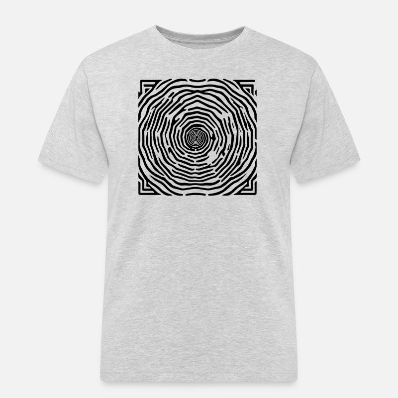 Psychedelisch / Hippie / Goa / Labyrinth / Muster - Männer Workwear T-Shirt - Grau meliert