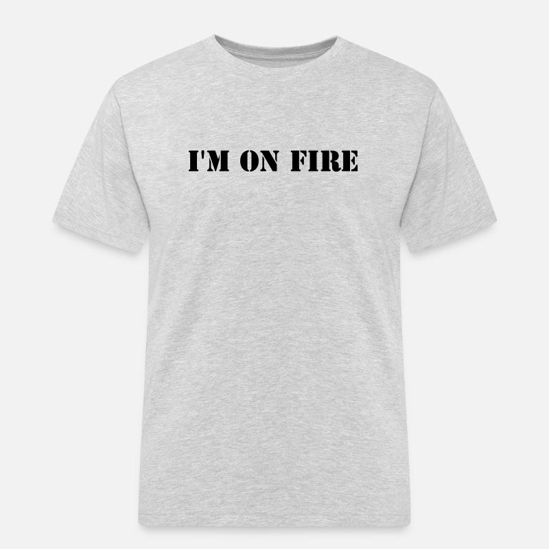 I'm on fire - Männer Workwear T-Shirt - Grau meliert