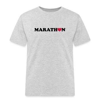 marathon - Men's Workwear T-Shirt - heather grey - Front - AI Model Male 185 dark (185cm)