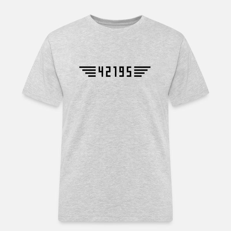 Marathon 42195 Meter - Männer Workwear T-Shirt - Grau meliert