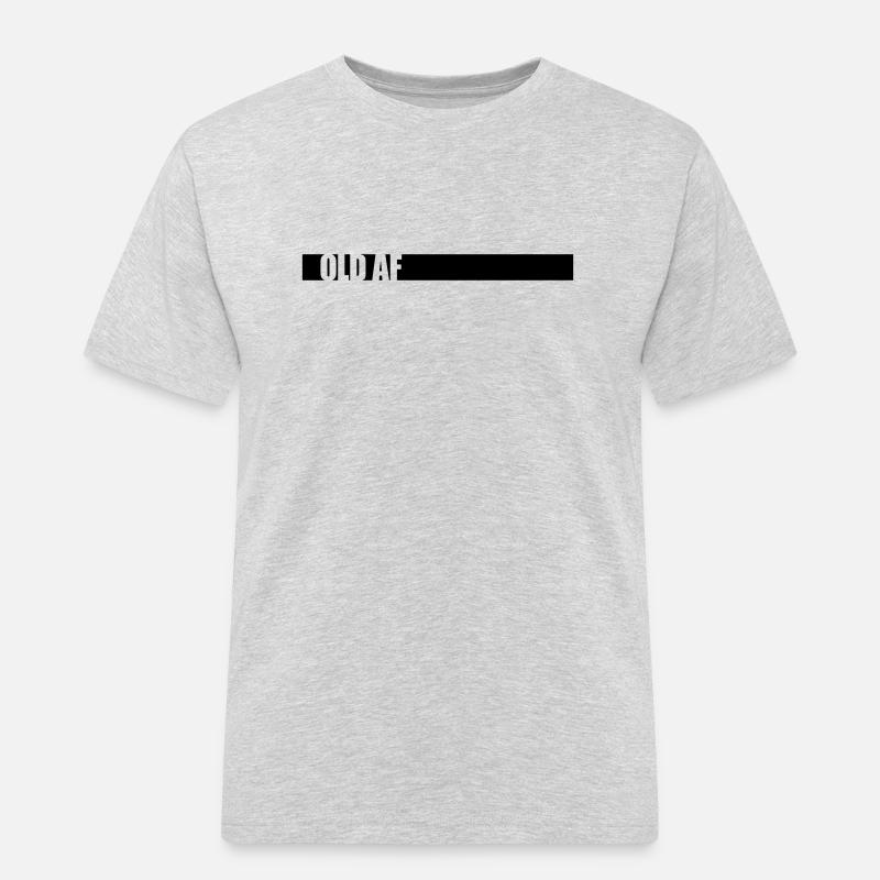 old AF Text Logo - Männer Workwear T-Shirt - Grau meliert