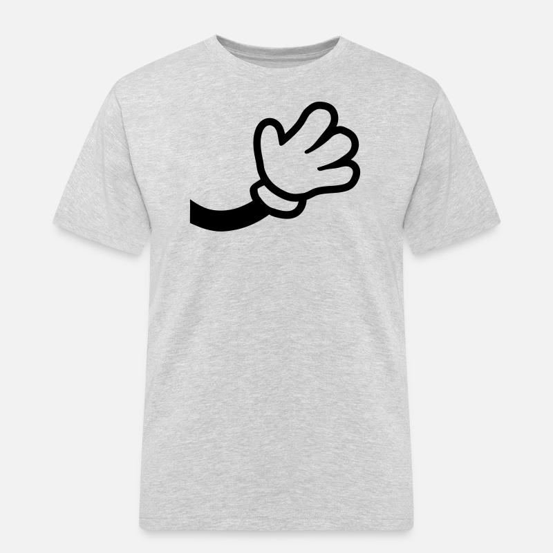 Comic Hand Winkend - Männer Workwear T-Shirt - Grau meliert