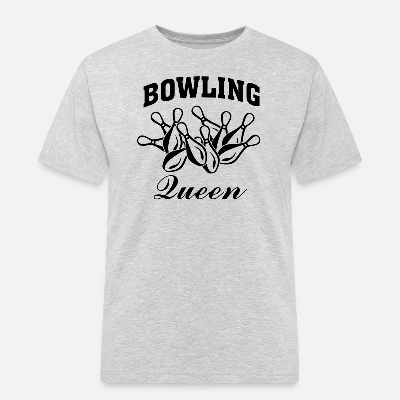 Bowling Queen - Männer Workwear T-Shirt - Grau meliert