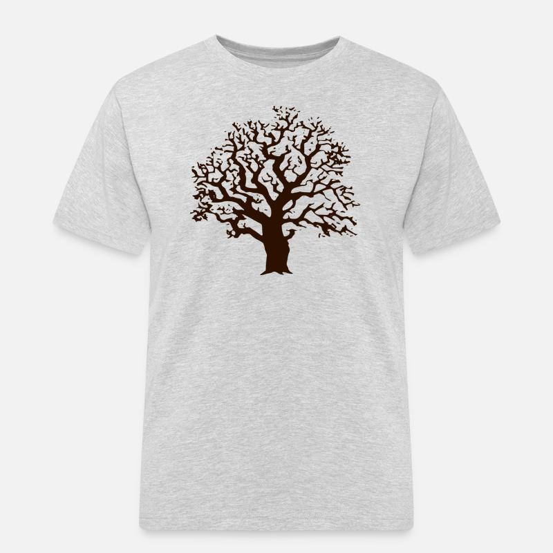 Baum Eiche - Männer Workwear T-Shirt - Grau meliert