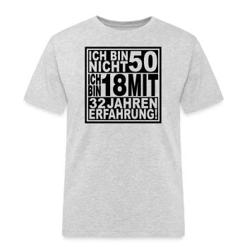 Ich bin nicht 50 ... - Männer Workwear T-Shirt - Grau meliert - Vorne - AI Model Male 185 dark (185cm)