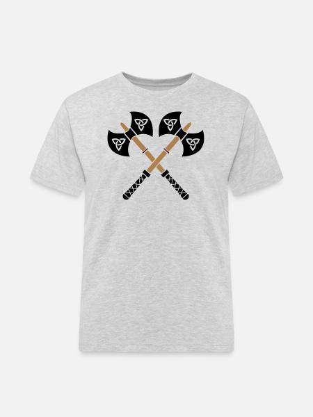 wikinger_aexte_02 - Männer Workwear T-Shirt - Grau meliert