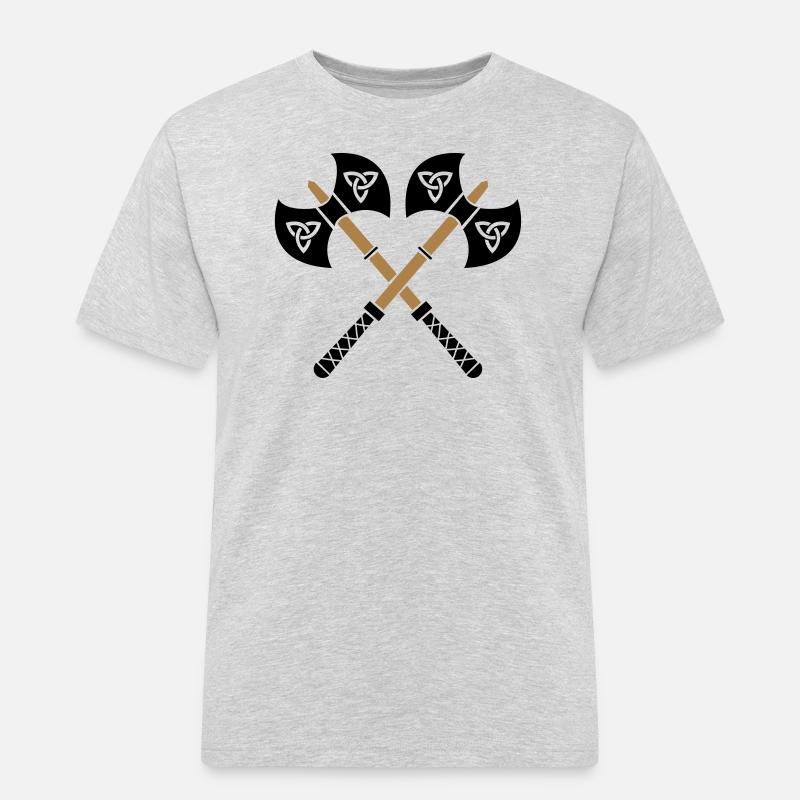 wikinger_aexte_02 - Männer Workwear T-Shirt - Grau meliert
