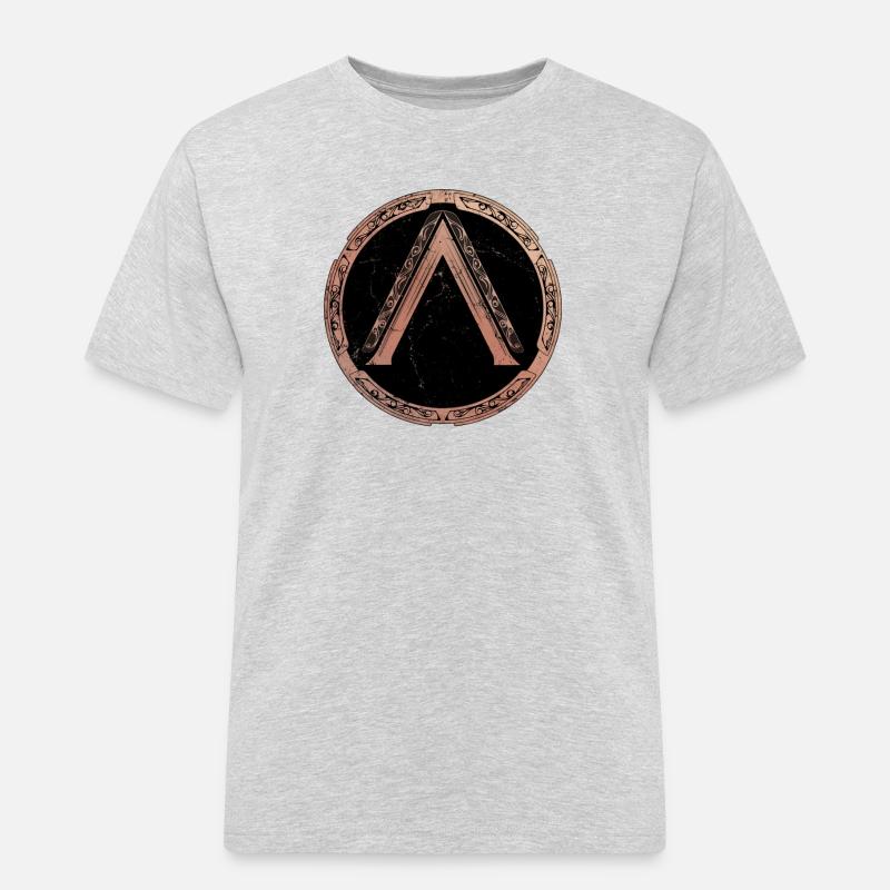 Sparta Lambda Symbol - Männer Workwear T-Shirt - Grau meliert