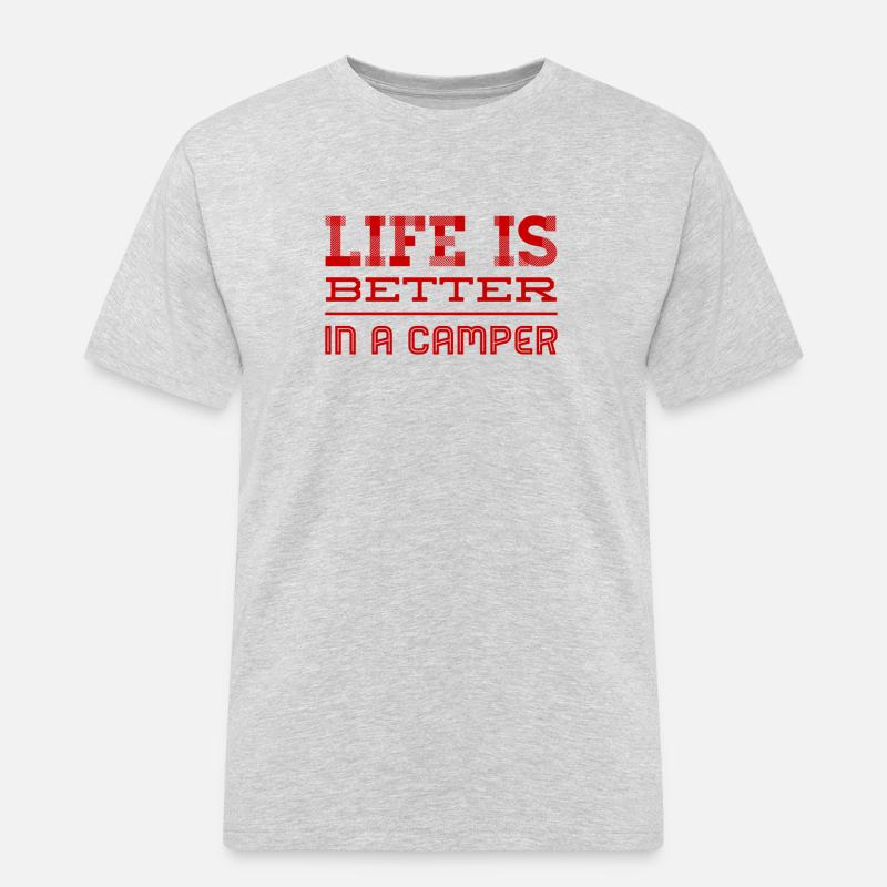 ich bin ein Camper - Männer Workwear T-Shirt - Grau meliert